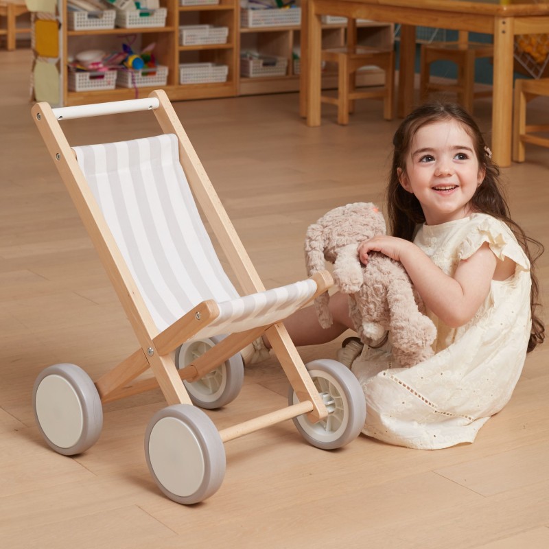 VIGA Drewniany Wózek Dla Lalek Spacerówka
