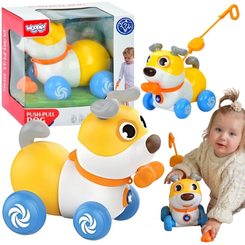 WOOPIE Interaktywny Piesek 2w1 Pchacz Szczekający 360° 6m+