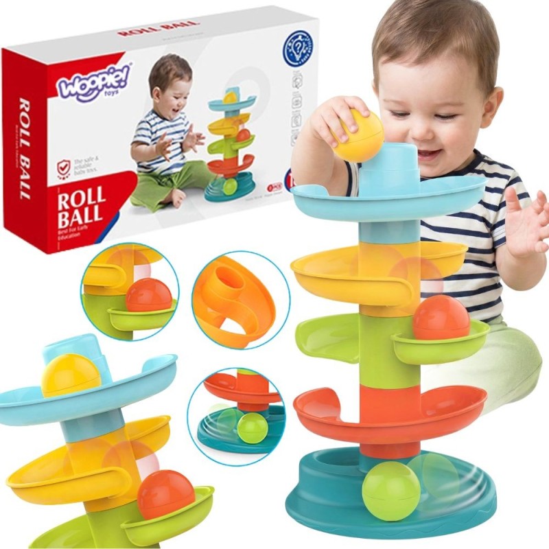 WOOPIE BABY Kulodrom Tor Kulkowy Zestaw Spirala + 3 Kulki