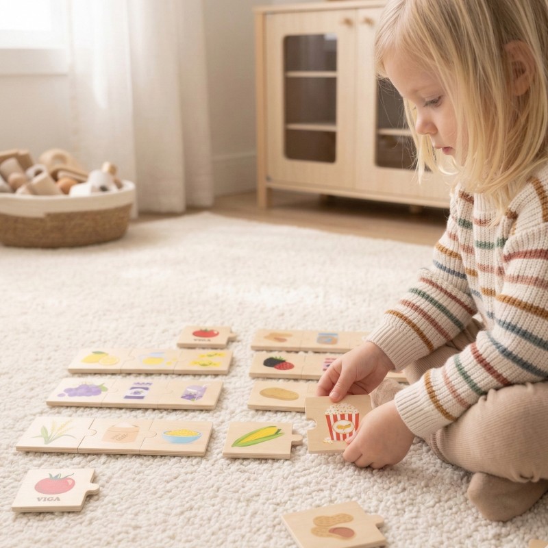 VIGA Zestaw Puzzli Odkrywaj Związki Między Naturą a Jedzeniem