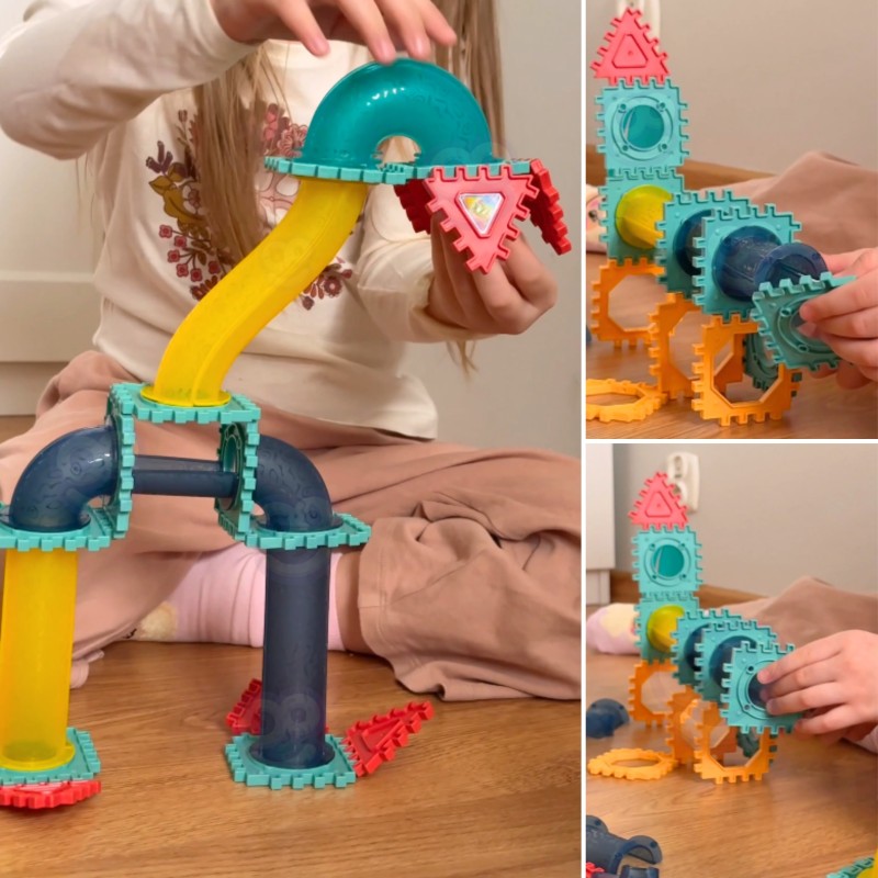 WOOPIE Klocki Konstrukcyjne 3D Zestaw Edukacyjny Tor Kulkowy 228el.