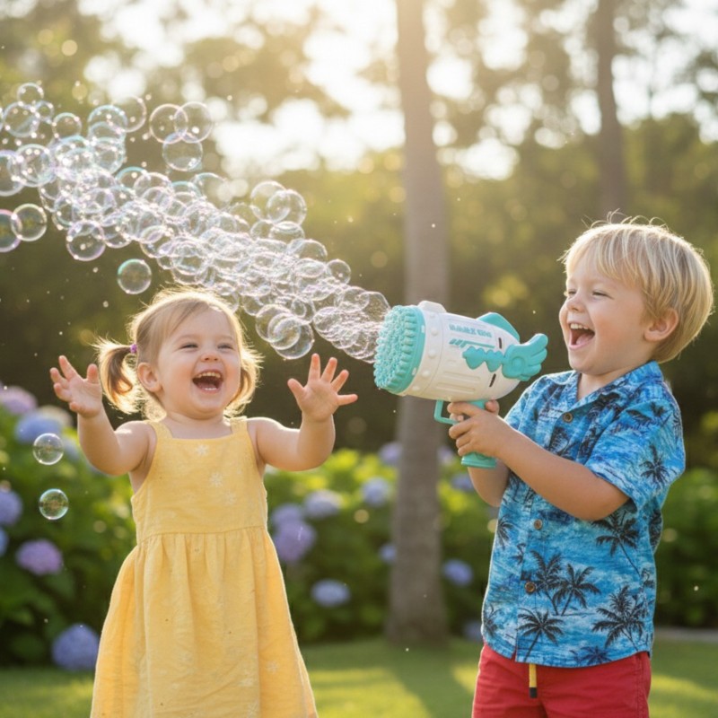 WOOPIE Pistolet do Robienia Baniek Mydlanych 91 Otworów Niebieski