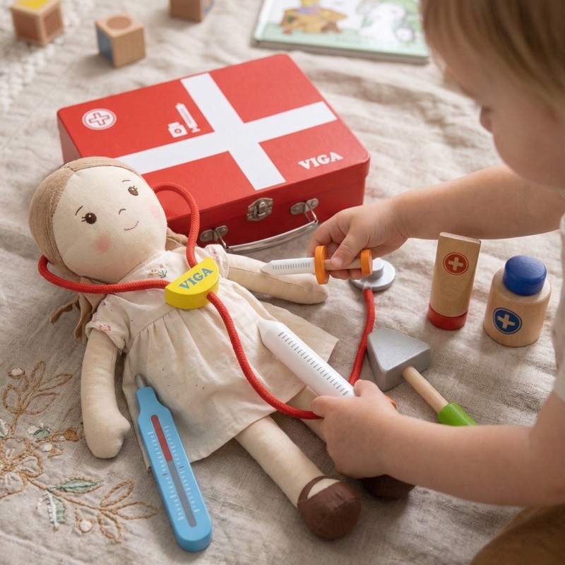 VIGA Drewniany zestaw małego lekarza w walizce