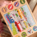 VIGA Drewniane Puzzle Odgadnij po Cieniu - Środki Transportu Układanka 17 el.