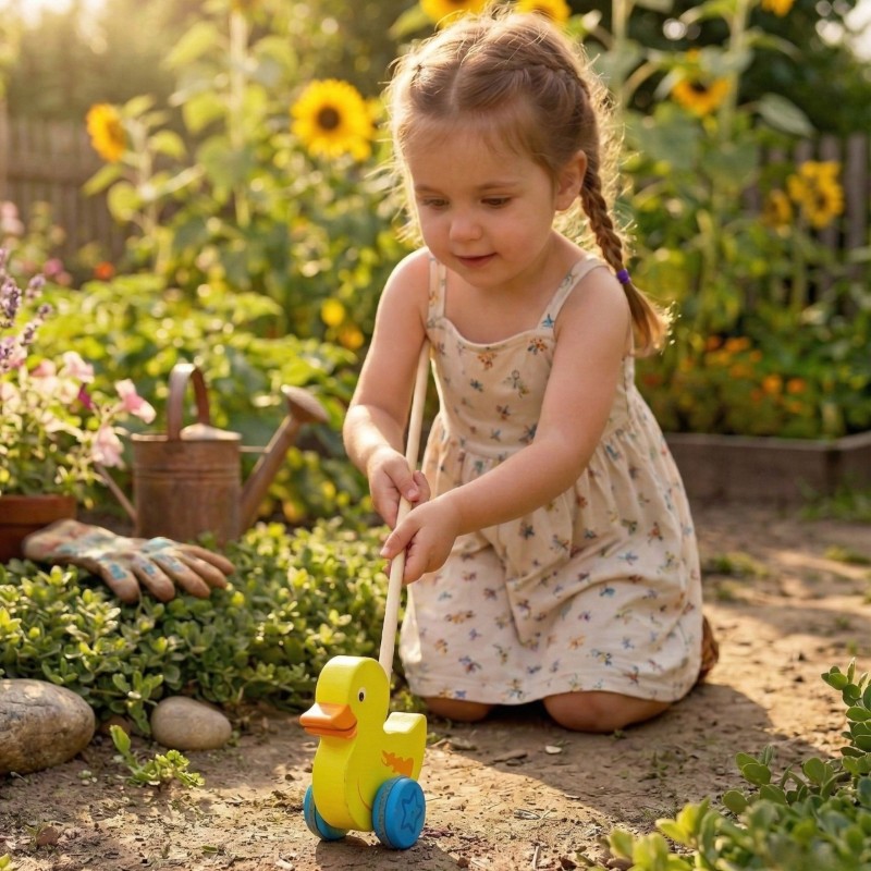 VIGA Drewniany Pchacz Kaczuszka