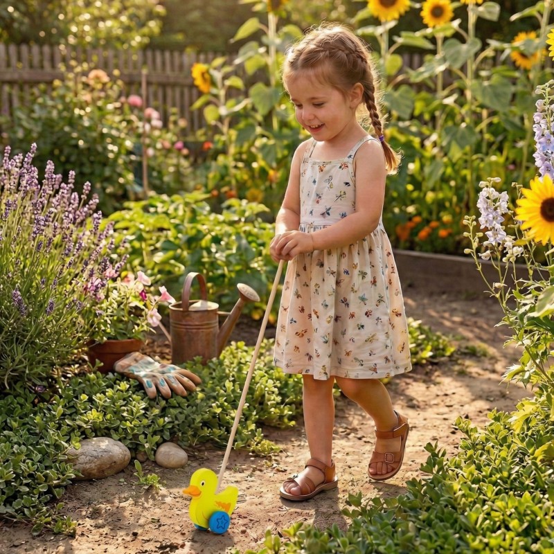 VIGA Drewniany Pchacz Kaczuszka