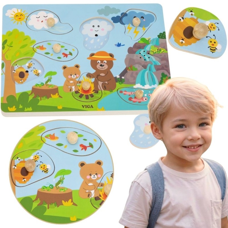 VIGA Puzzle Dźwiękowe Odkrywamy Naturę