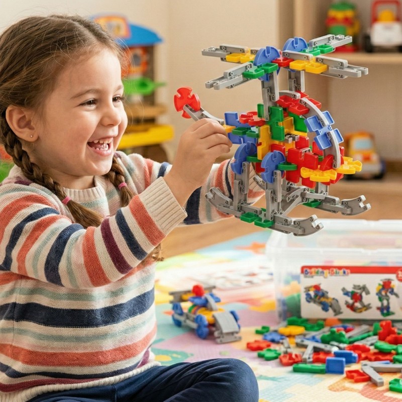 WOOPIE Zestaw Konstrukcyjnych Klocków w Skrzynce 320 szt.