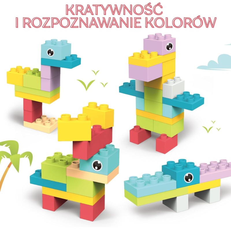 WOOPIE Duże Klocki Konstrukcyjne Edukacyjne dla Dzieci 86 el. - Wyparzanie w 120 stopniach