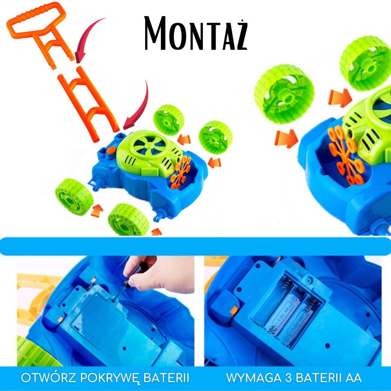 WOOPIE Kosiarka Bańki Mydlane Dźwięki Płyn