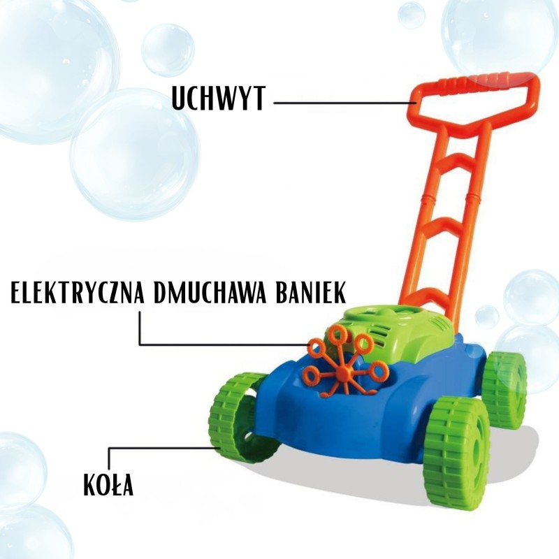 WOOPIE Kosiarka Bańki Mydlane Dźwięki Płyn