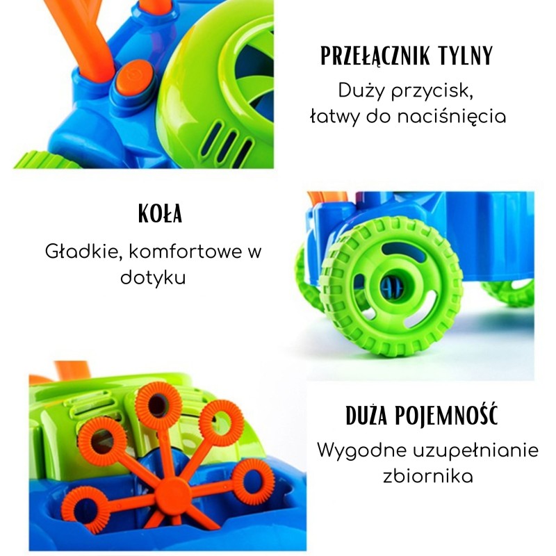 WOOPIE Kosiarka Bańki Mydlane Dźwięki Płyn