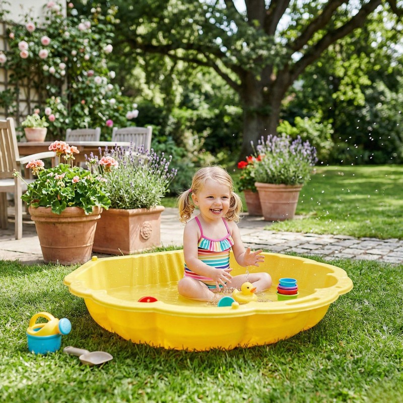 WOOPIE Piaskownica Muszelka Żółta Zamykana 2w1 Basen Suchy 1 szt.