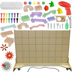 Masterkidz Voľne stojaca STEM tabuľa s XXL príslušenstvom