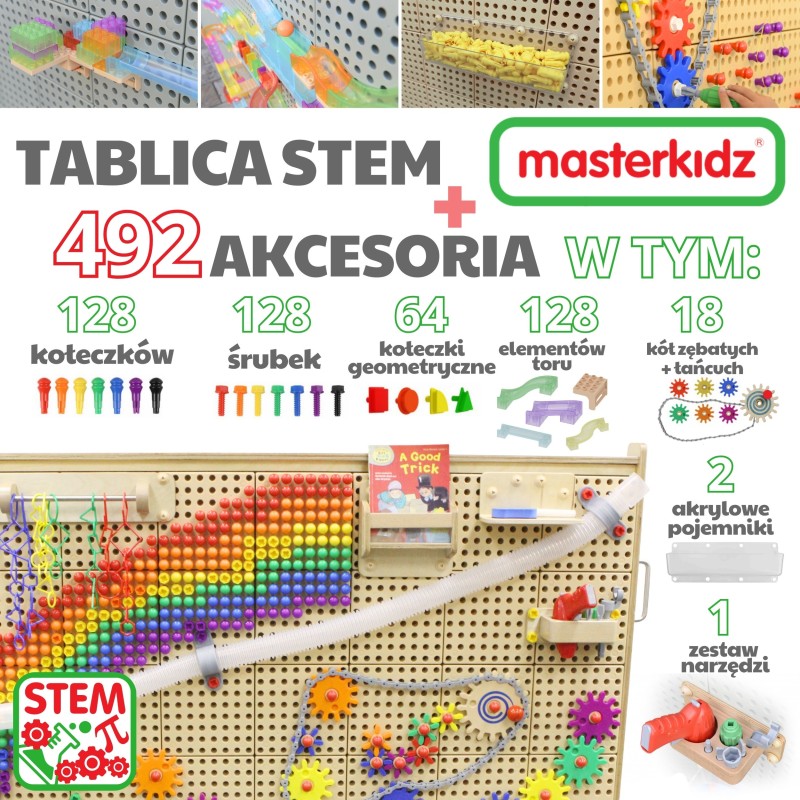 Masterkidz Voľne stojaca STEM tabuľa s XXL príslušenstvom