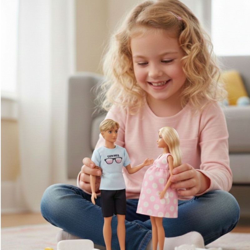 WOOPIE ROYAL Zestaw Lalek Rodzina Lily w Ciąży Tata Niemowlak