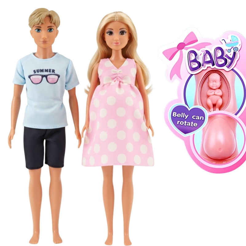 WOOPIE ROYAL Zestaw Lalek Rodzina Lily w Ciąży Tata Niemowlak