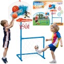 WOOPIE Zestaw 2w1 Koszykówka Bramka do Piłki Nożnej + Piłka