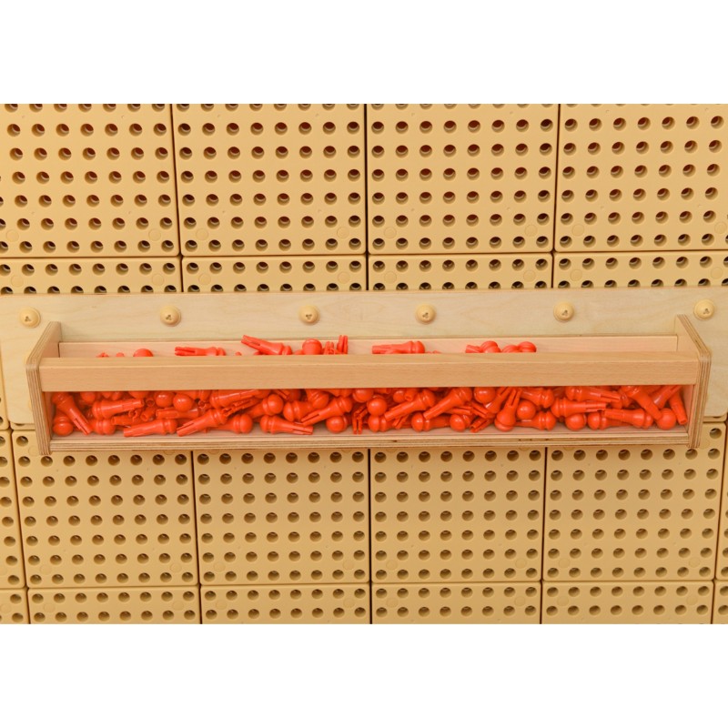 MASTERKIDZ Drewniany Pojemniczek Przezroczysta Ścianka 80 cm do Tablic Naukowo-Kreatywnych STEM