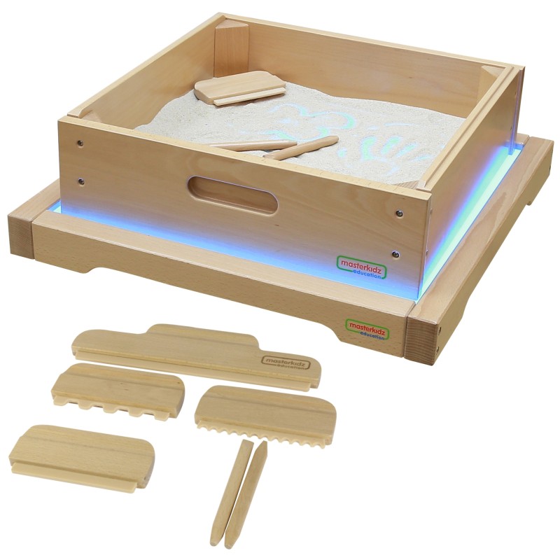 MASTERKIDZ Rama Sensoryczna - Panel LED + Zestaw Akcesoriów Do Zabawy w Piasku