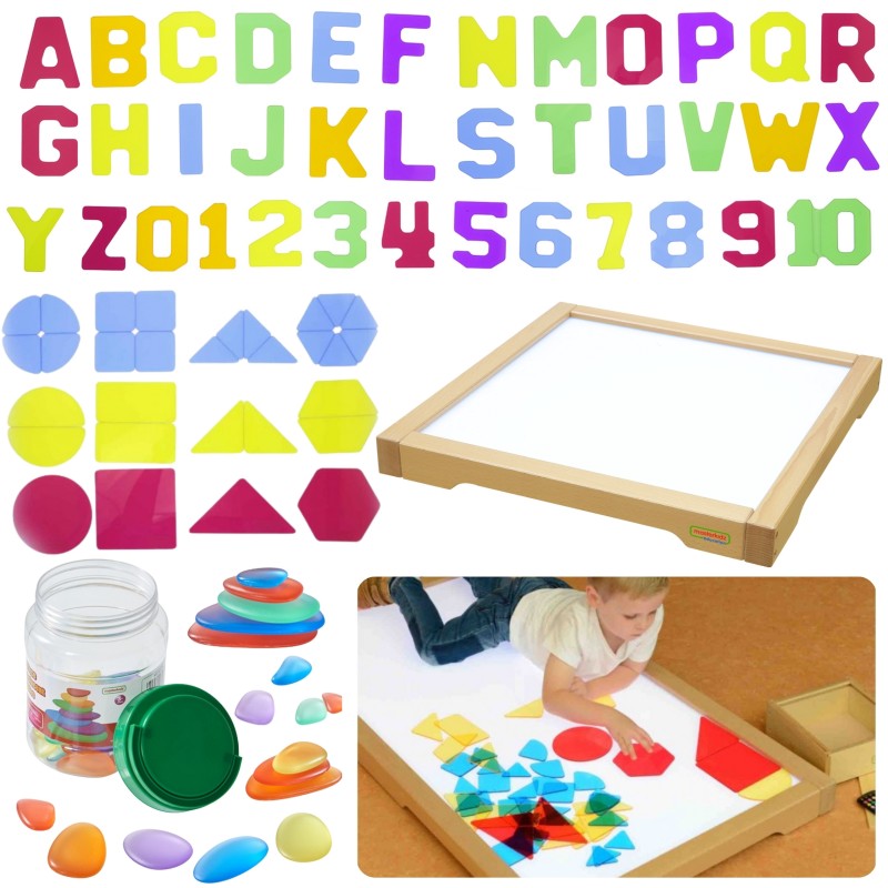 MASTERKIDZ Panel Skrzynia LED Sensoryczna + Zestaw Akcesoriów