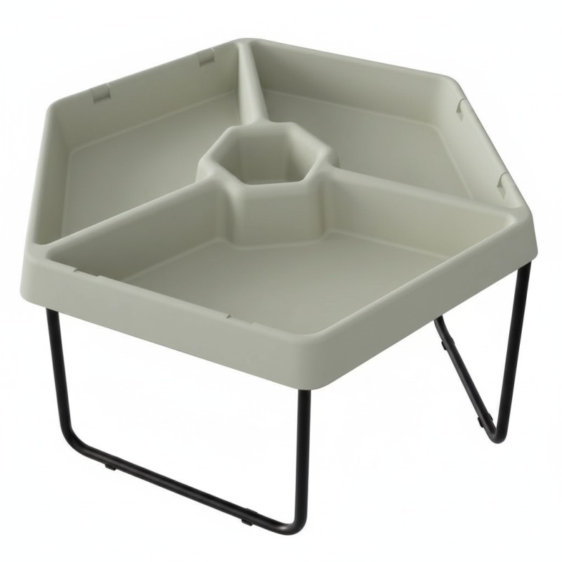 MASTERKIDZ Sześciokątny Stolik Do Zabawy Piaskiem i Wodą 3 Komory Regulowana Wysokość