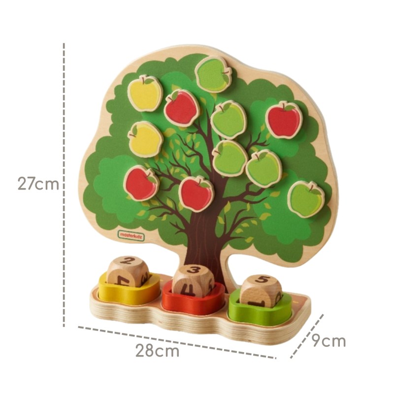 Masterkidz Drevený jabloňový strom pre učenie počítania
