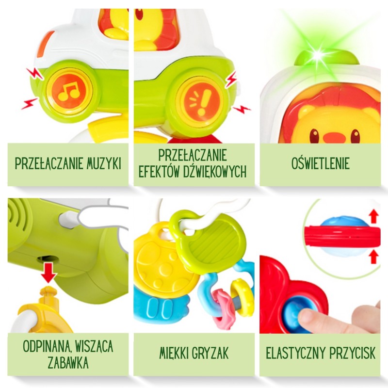 Woopie Baby Zabawka Interaktywna Pilot Samochodzik z Kluczykami Grzechotka Gryzak