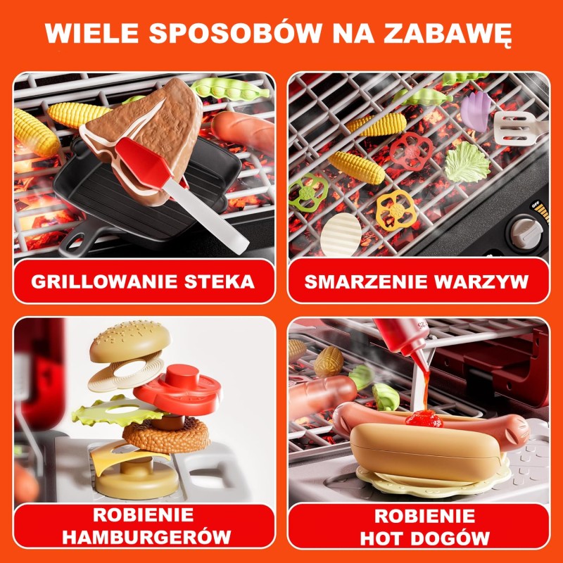 WOOPIE Grill Barbecue Kuchnia Ogrodowa Interaktywna LED Zestaw XL 31 el.