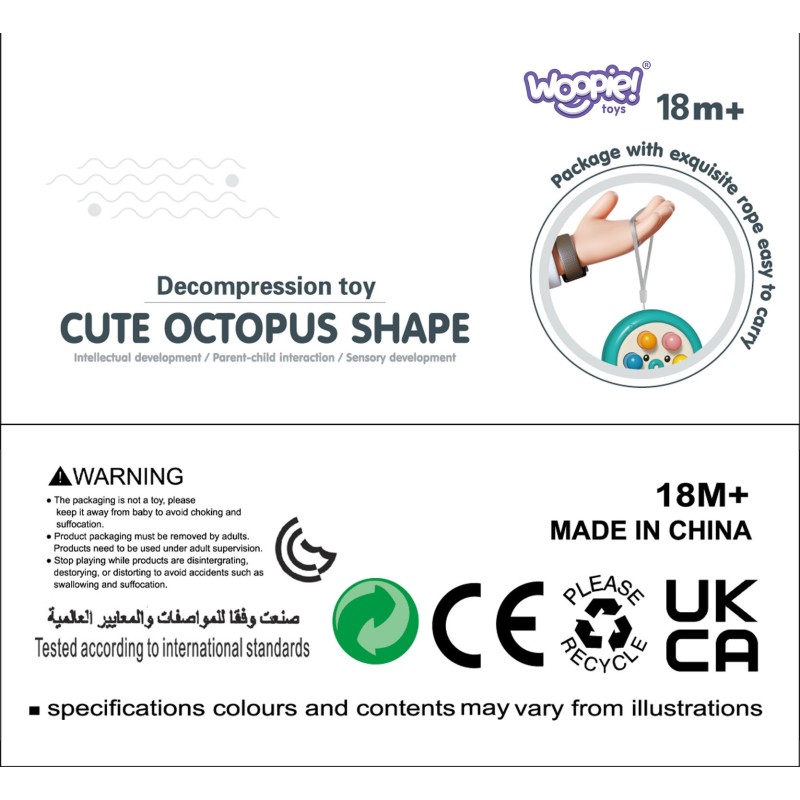 WOOPIE Gra Zręcznościowa Wbijanka Kreta Sznurek Ośmiornica Różowy 2w1