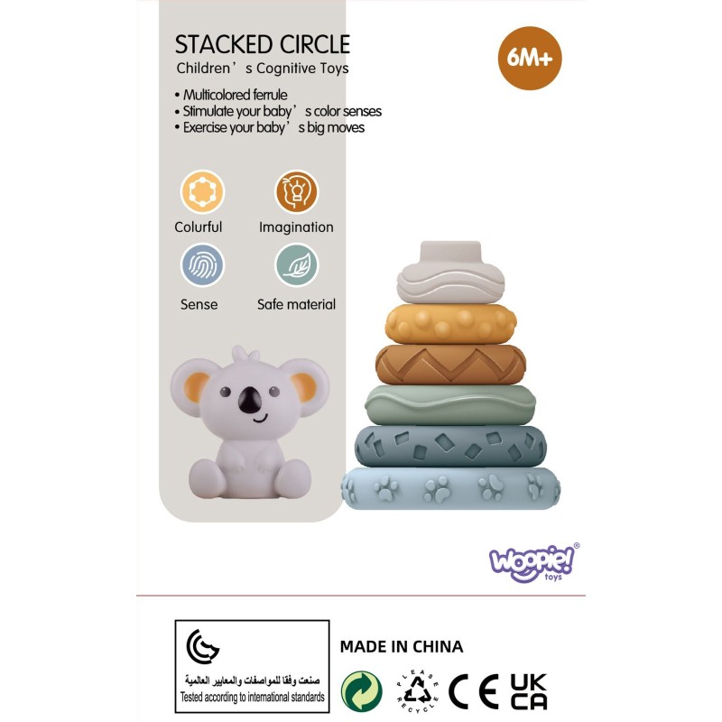 WOOPIE BABY Zestaw Edukacyjna Piramidka Koala 2w1 Gryzak