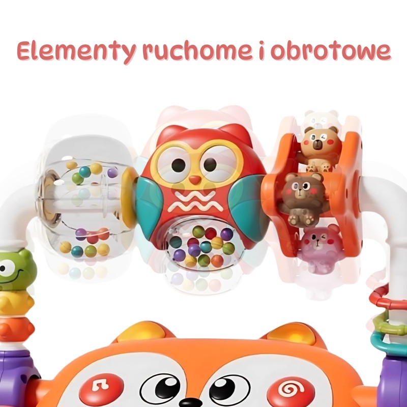 WOOPIE BABY Interaktywne Pianino Edukacyjne Sensoryczne Lisek LED Grzechotki