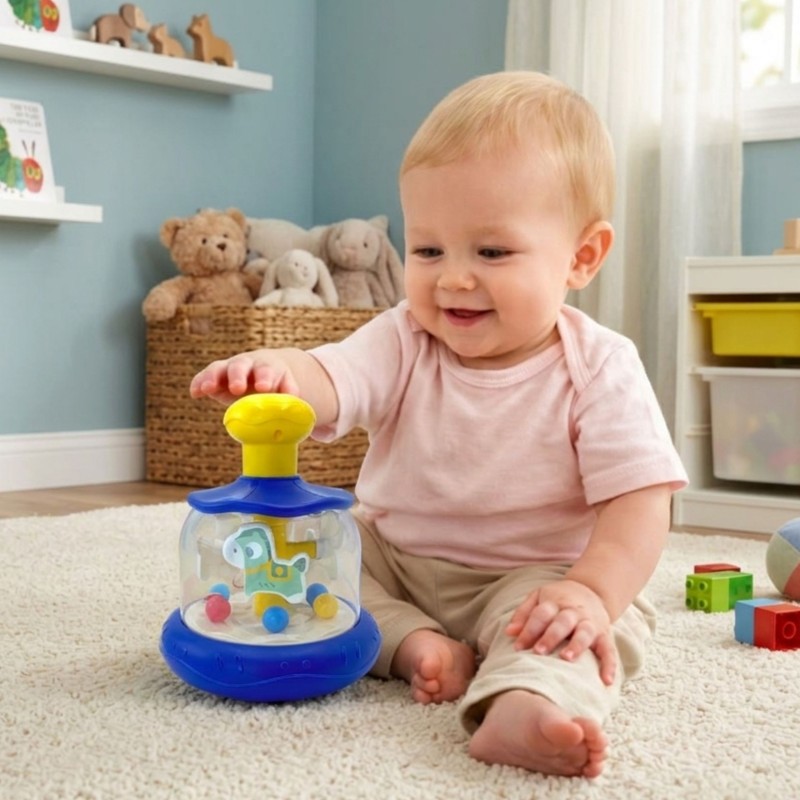 WOOPIE BABY Kolorowe Koniki Niebieski Bączek Karuzela z Kulkami