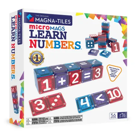 Magnetická stavebnica microMAGS Learn Numbers 56 dielov