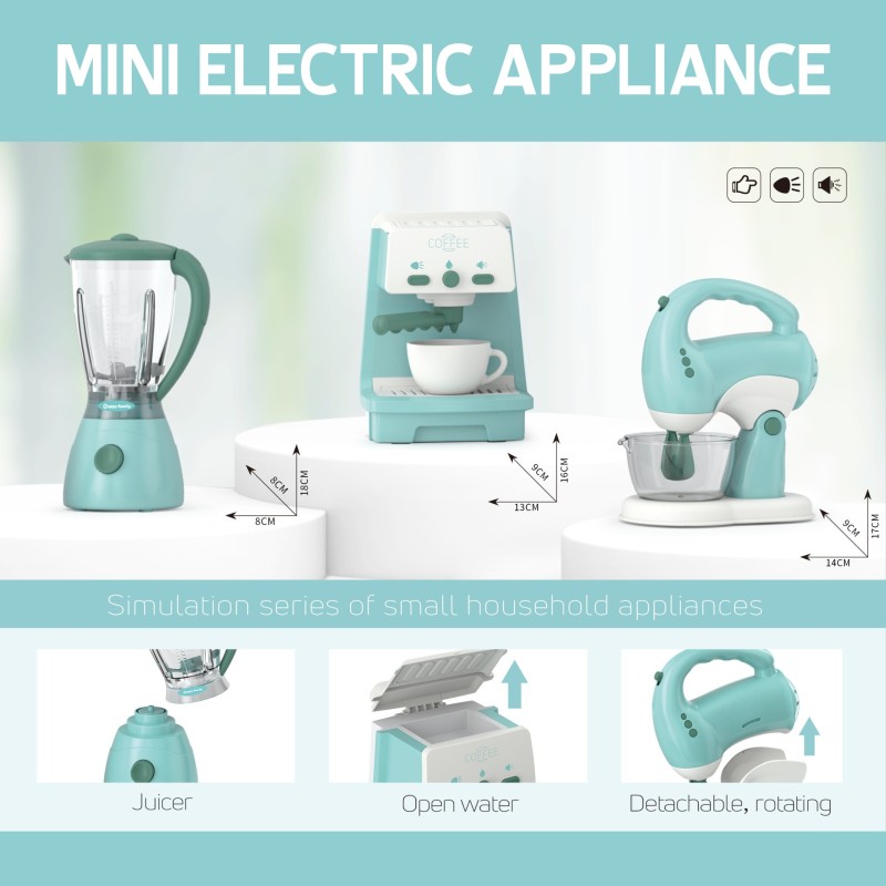 WOOPIE Zestaw AGD 3w1 Ekspres Mikser Blender Efekty Dźwiękowe Świetlne