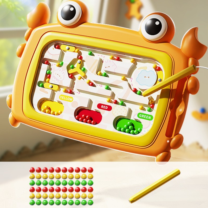 WOOPIE Tablica Magnetyczna Montessori Labirynt Krab Pomarańczowa