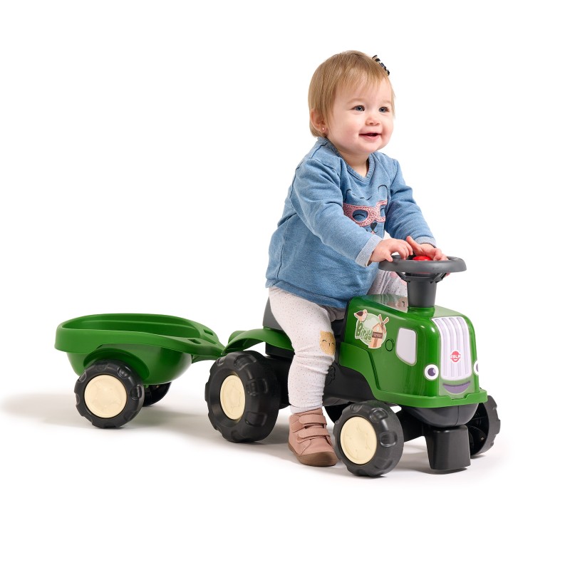 FALK Jeździk Traktor z Przyczepą Birdy Farm Zielony 1-3 lat