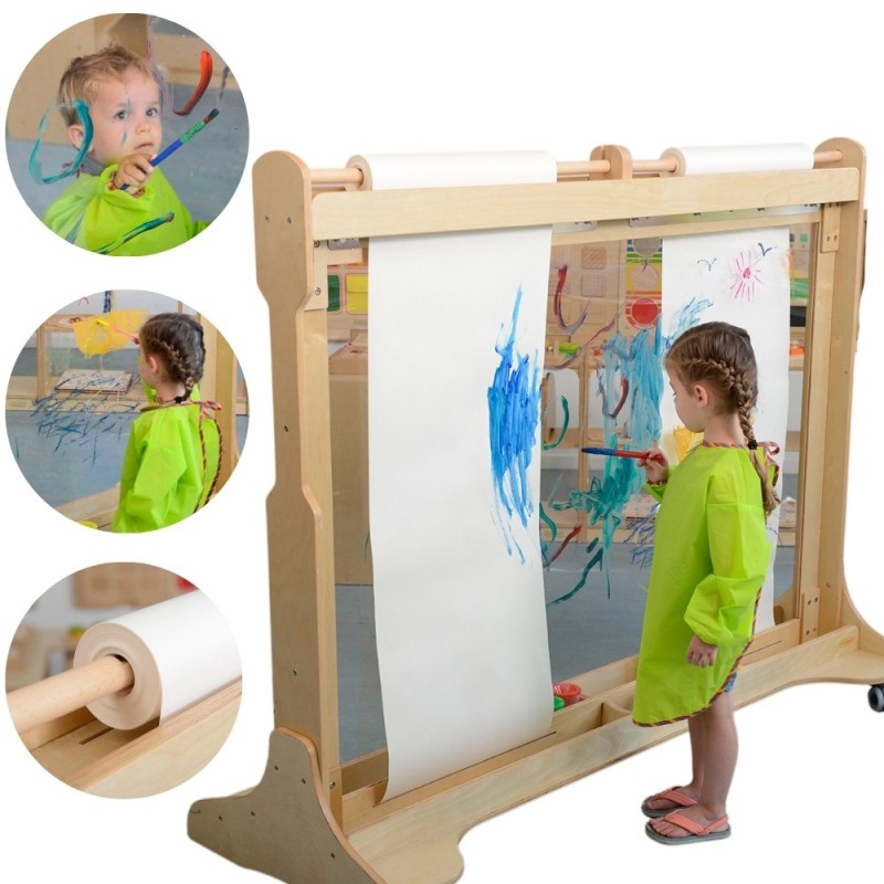 MASTERKIDZ Ogromna Drewniana Sztaluga Okienna Do Malowania