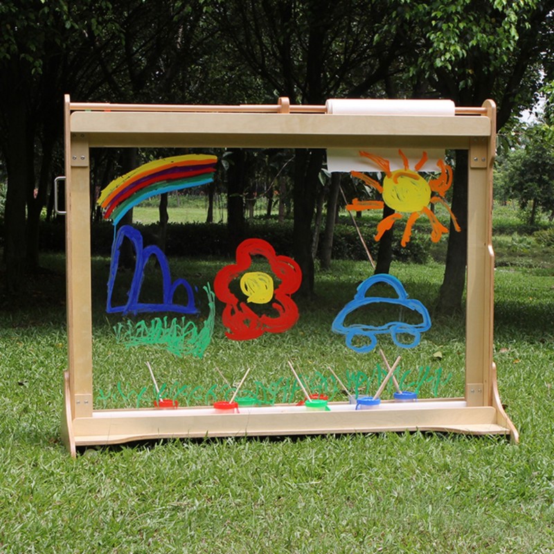 MASTERKIDZ Ogromna Drewniana Sztaluga Okienna Do Malowania