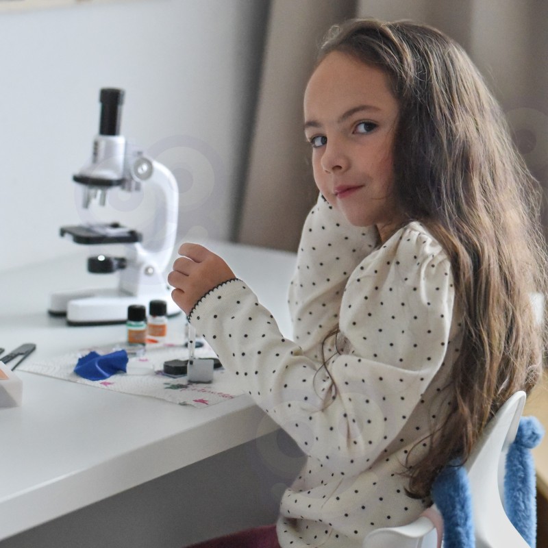 WOOPIE Mikroskop Cyfrowy LED Przybliżenie do 1200x Zestaw XXL z Adapterem do Smartfona