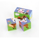VIGA Drewniana Układanka Puzzle Farma 4 klocki