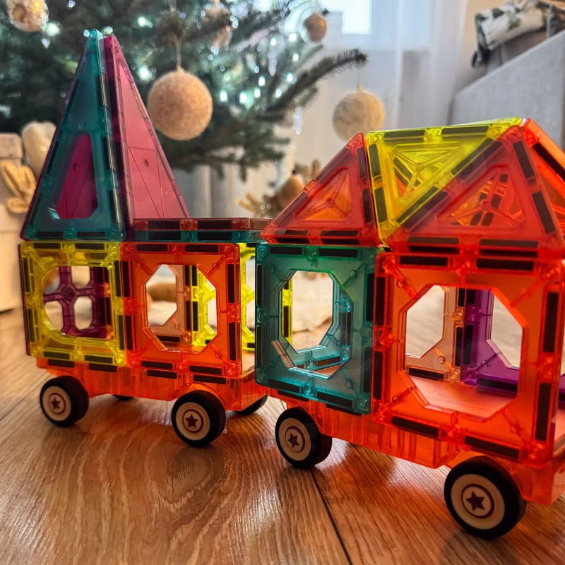 WOOPIE Klocki Magnetyczne 3D Zestaw Pociąg 71el.