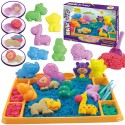 WOOPIE Piasek Kinetyczny 1,2 kg Zestaw XL ZOO Stolik z Foremkami