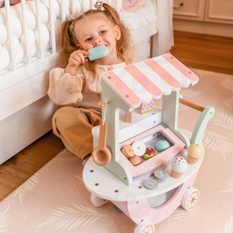 WOOPIE GREEN Lodziarnia XXL Sklepik Pastelowy Wózek z Lodami