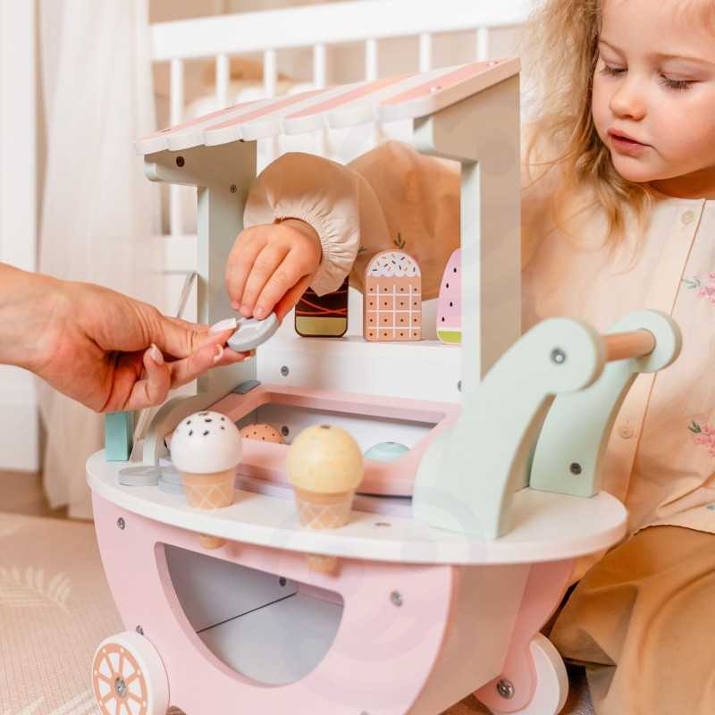 WOOPIE GREEN Lodziarnia XXL Sklepik Pastelowy Wózek z Lodami