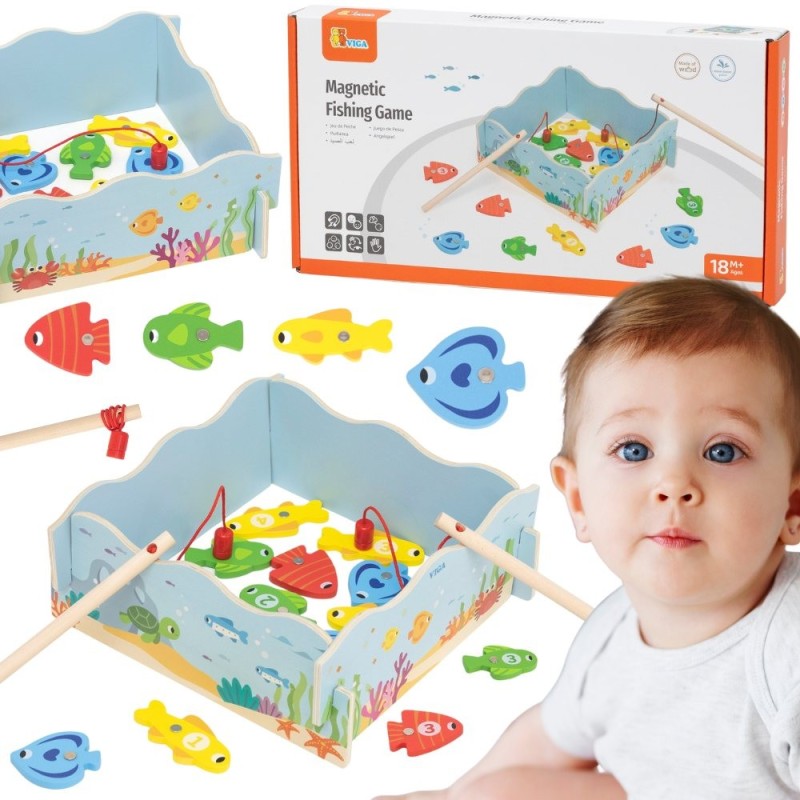 Viga Drevená magnetická rybačka – Edukačná hra