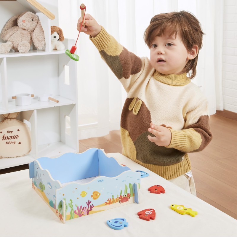Viga Drevená magnetická rybačka – Edukačná hra