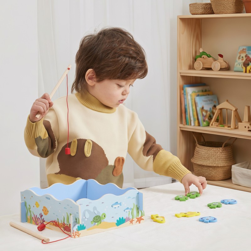 Viga Drevená magnetická rybačka – Edukačná hra