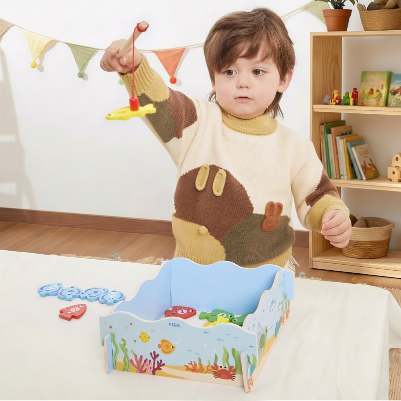 Viga Drevená magnetická rybačka – Edukačná hra