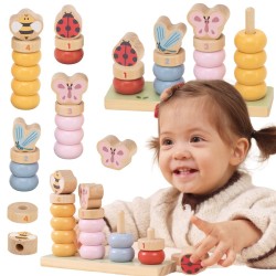 Viga Drevená nasúvačka Počítanie – Jarný motív